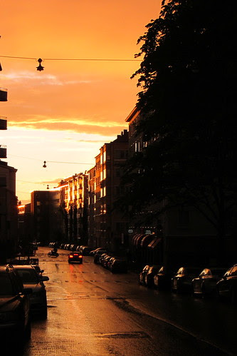 Sunset in Töölö, Helsinki 2012
