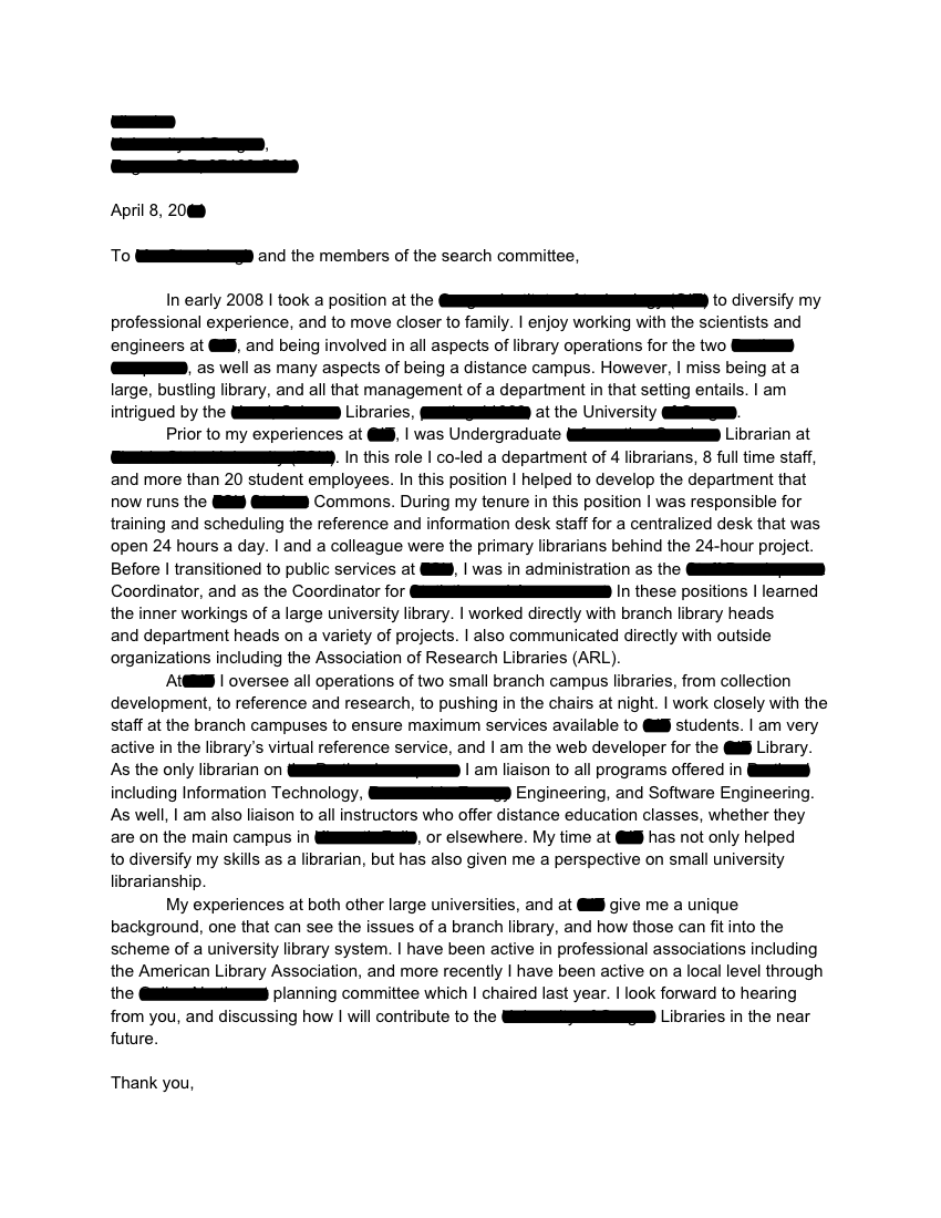 Branch office administrator cover letter examples