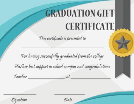  graduation gift certificate template free gift certificate template