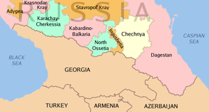 Map of the North Caucasus