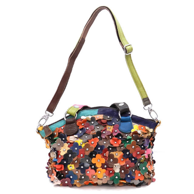 Download PP5900 GENUINE LEATHER MULTI - Flower Handbags - Fashion World