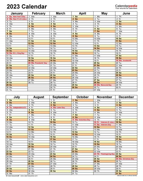  free printable one page 2023 calendar time and date calendar 2023 canada
