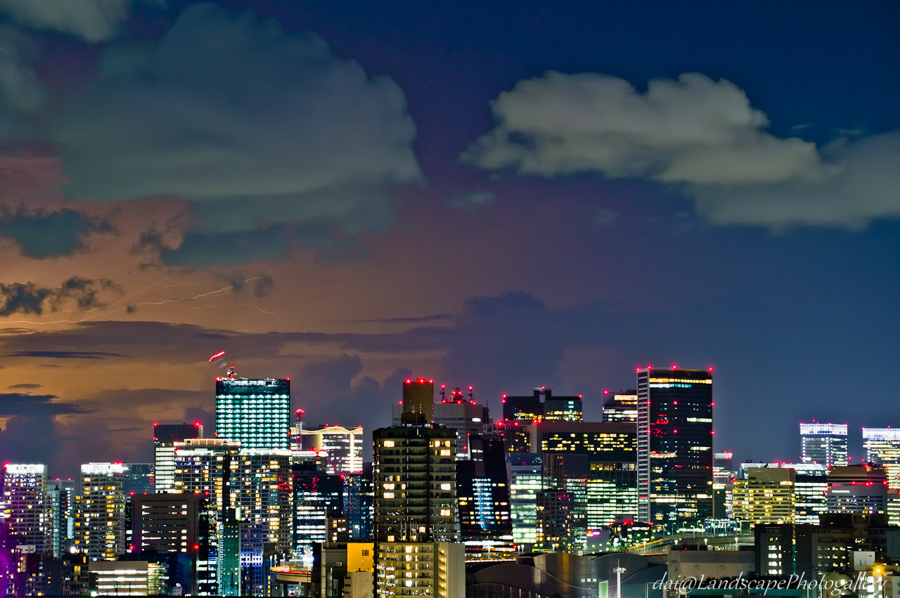 稲妻と東京夜景 東京都品川区 Landscapephotogallery