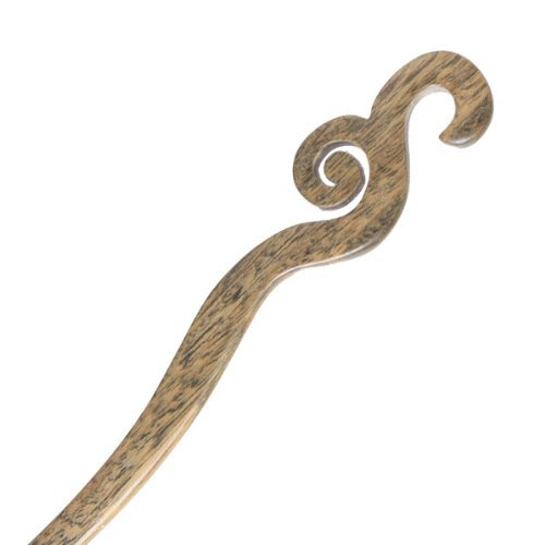 Crystalmood Handmade Lignum-vitae Wood Carved Hair Stick Spiral