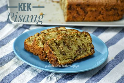 kek pisang gebu bersama coklat chip  mudah buat