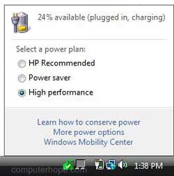 If your battery is not shown in the Windows Notification Area (like ...