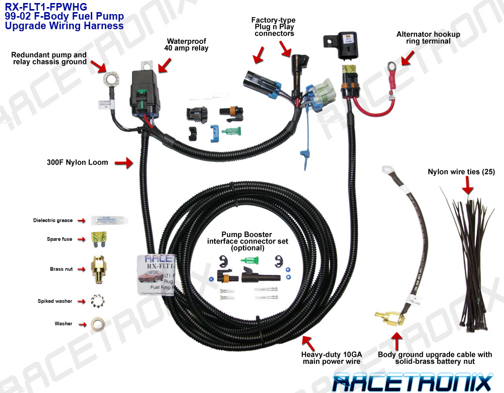 93-97 LT1 Fbody Racetronix Fuel Pump Wiring Harness ...