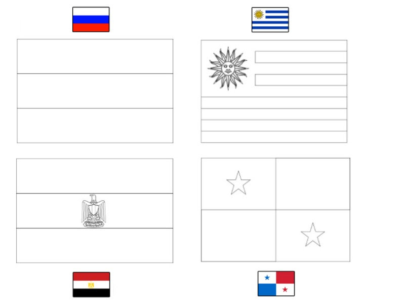Download Coloring page FIFA World Cup 2018 : Group A: Russia - Uruguay - Egypt - Panama 6
