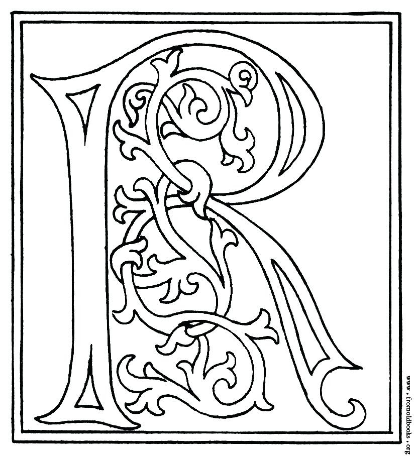 Illuminated Letters Coloring Pages at GetColorings.com ...
