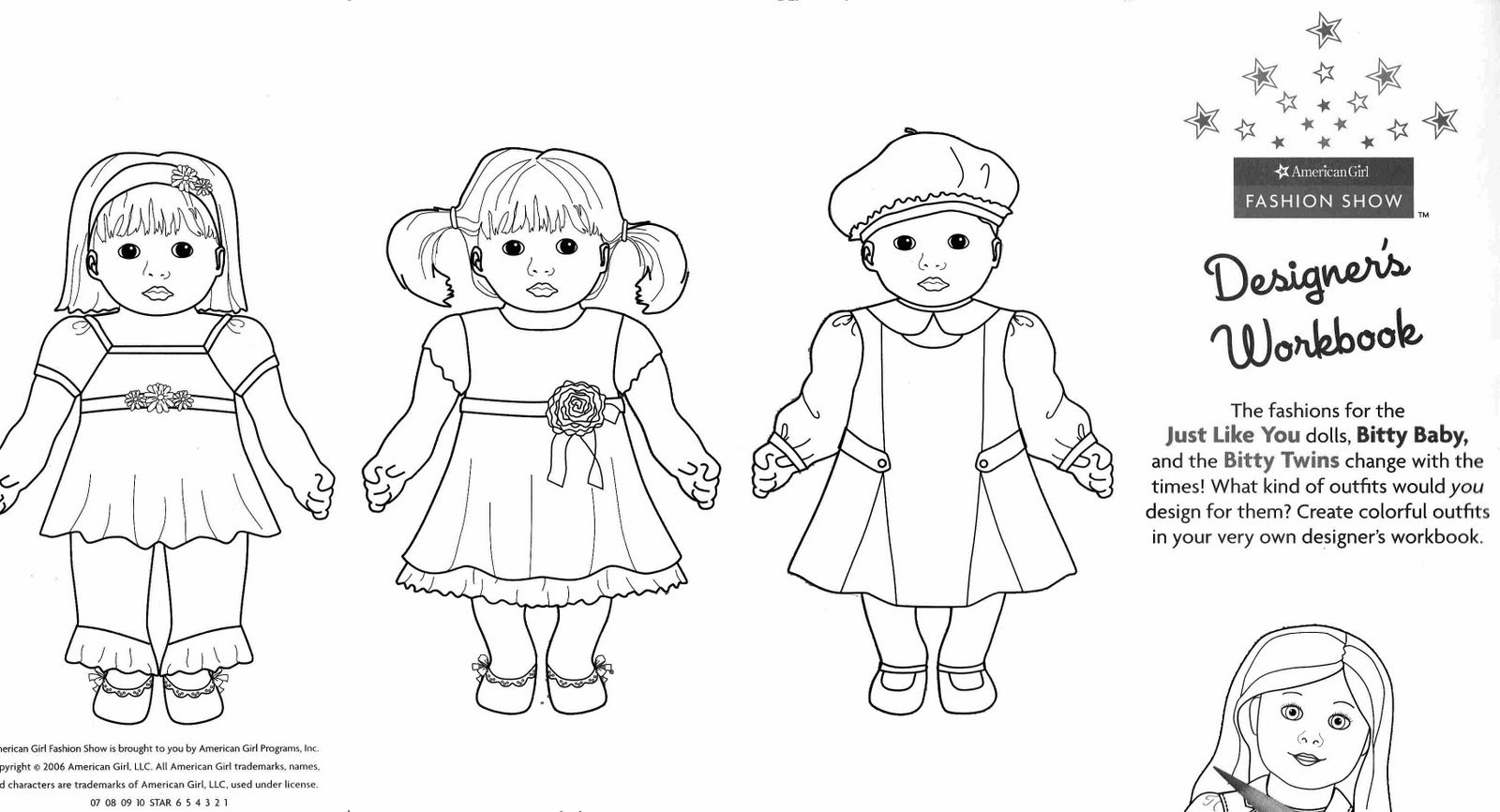 American girl doll coloring pages