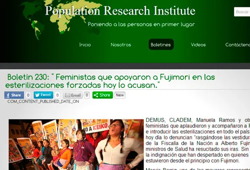 Feministas pro aborto que apoyaron esterilizaciones forzadas ahora acusan a Fujimori