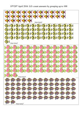  two visual worksheets ks1 counting to 100 teaching resources