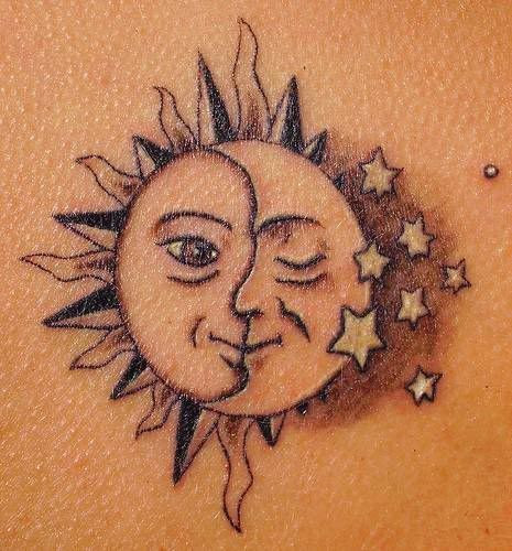 Sun And Moon Tattoo Image