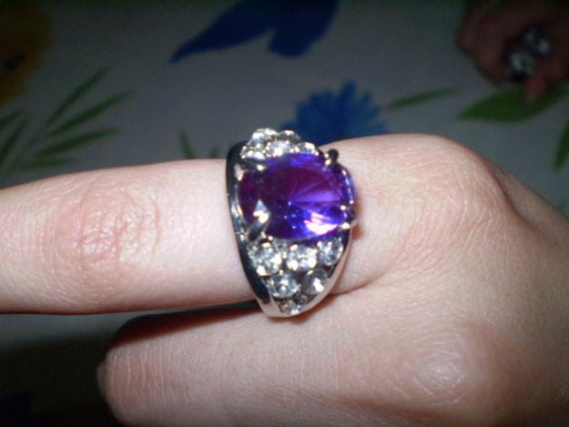 Purple Blue Zircoon Ring Angoothi Pakistani Punjabi