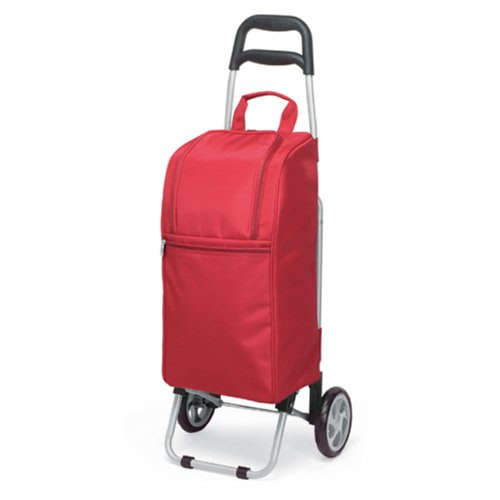 Picnic Time Metro Kart Insulated Cooler with Trolley Red