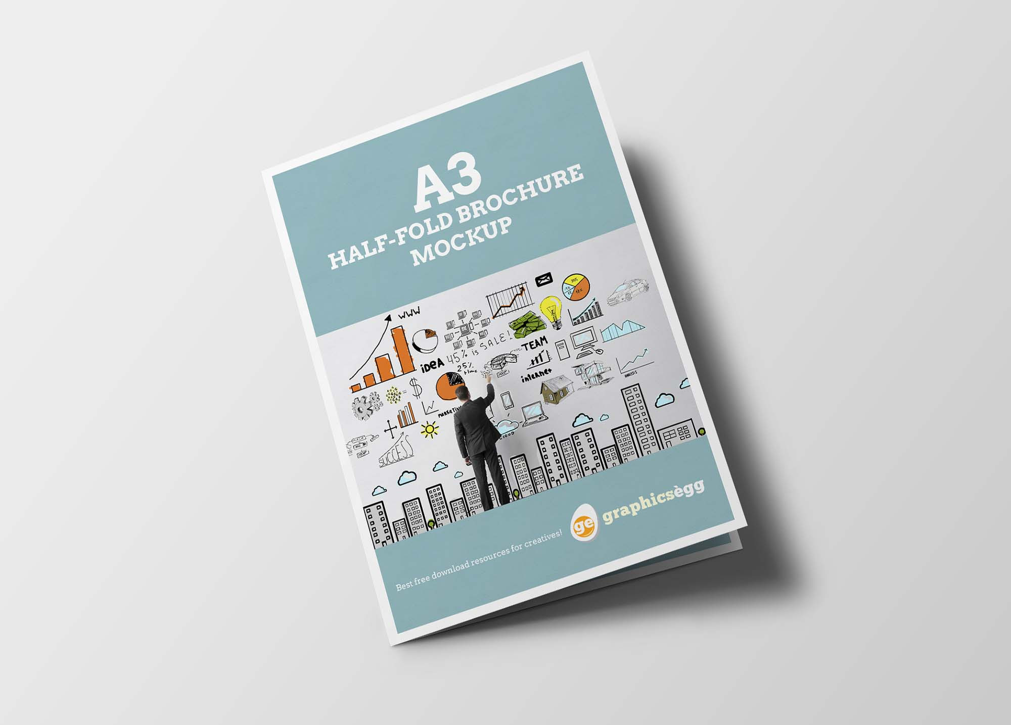 Half Fold Brochure Mockup Psd