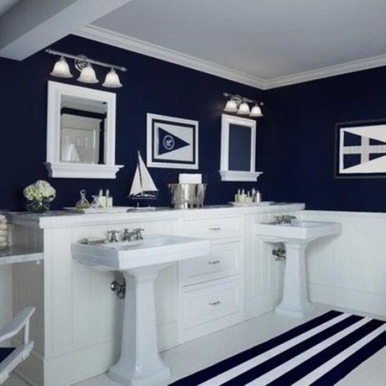 30 Modern Bathroom Decor Ideas, Blue Bathroom Colors and Nautical Decor Themes