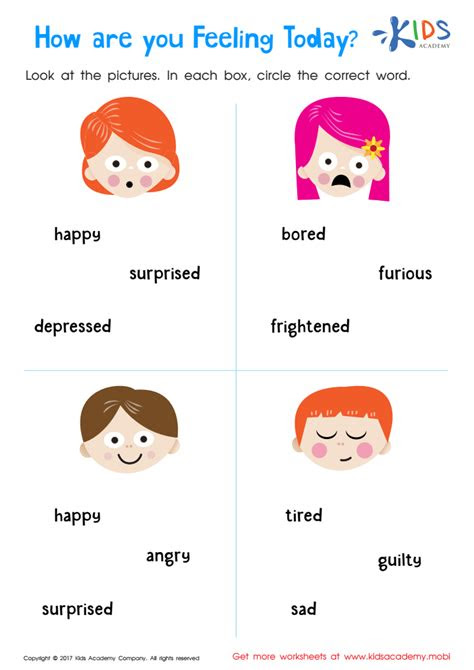  understanding feelings worksheet free printout for kids