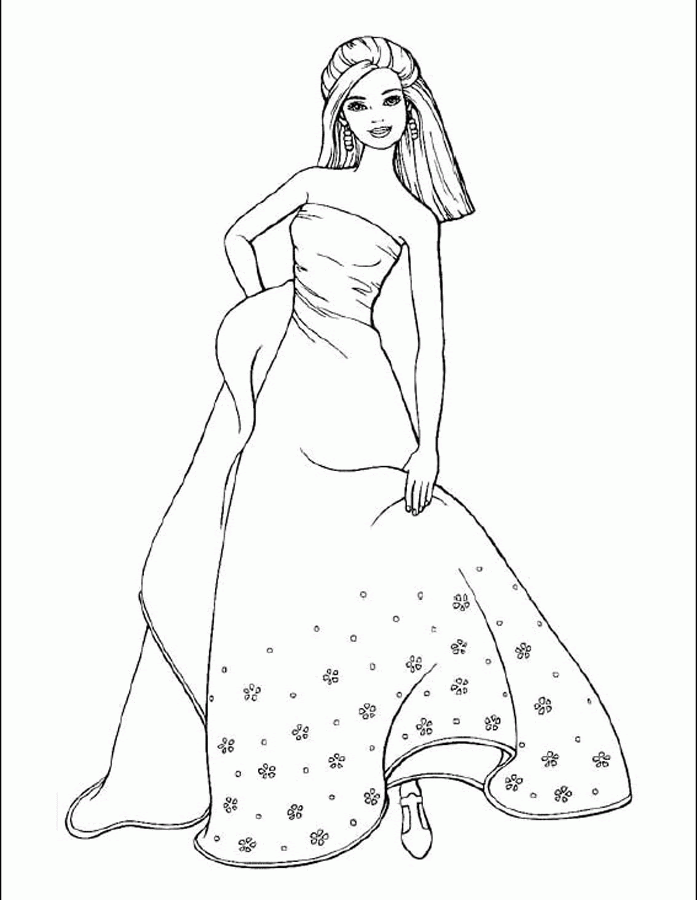 Beautiful Ladies In Dresses Coloring Pages Beautiful