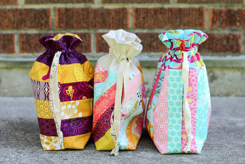 Striped Drawstring Bag Tutorial - In Color Order