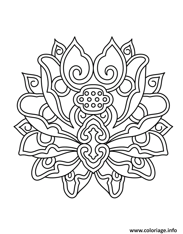 Coloriage hugo lescargot mandala fleur de lotus  JeColorie.com