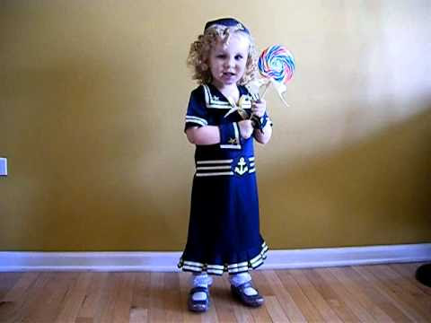 3 year old singing Shirley Temple - "On The Good Ship ...