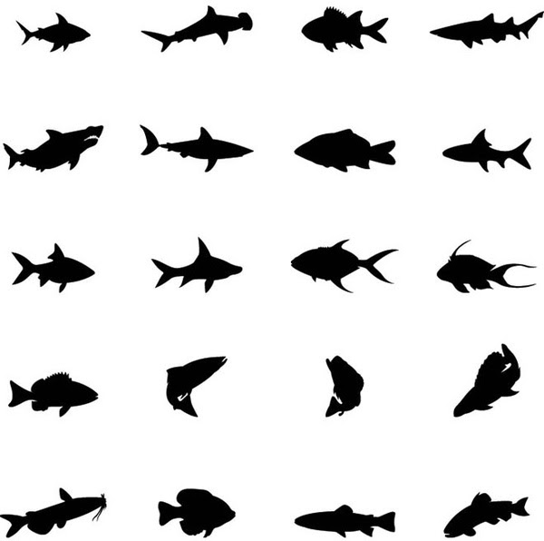 Download Fish silhouettes vector Free vector in Encapsulated PostScript eps ( .eps ) vector illustration ...