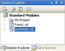 Your Module is now in the Solutions Explorer