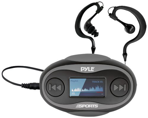 Pyle PSWP25BK 4GB Waterproof MP3 Player/FM Radio with Waterproof Headphones (Black) B00EEJZG34