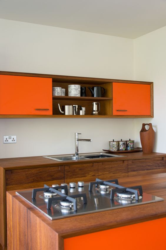 27 Cheerful Orange Kitchen Decor Ideas - DigsDigs