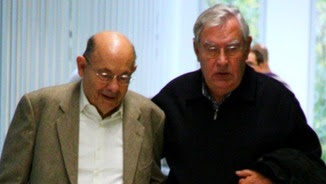 Fèlix Millet i Jordi Montull a la sortida del jutjat 