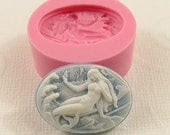 Mermaid Cameo Flexible  Mold/Mould (25mm) for Crafts, Jewelry, Scrapbooking (resin, pmc,  polymer clay) (184)