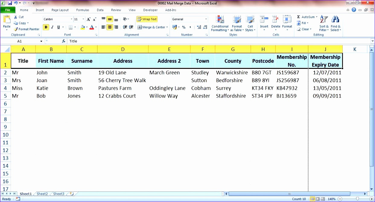 6 Mail Merge Excel Template - Excel Templates - Excel Templates