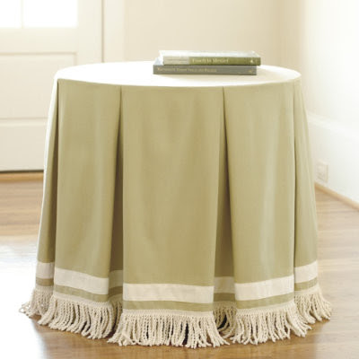 Round Pleated Party Tablecloth with Bullion Fringe - traditional ...
