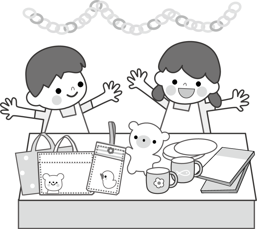 お祭りのイラスト 夏祭り バザー 模擬店 無料イラスト フリー素材