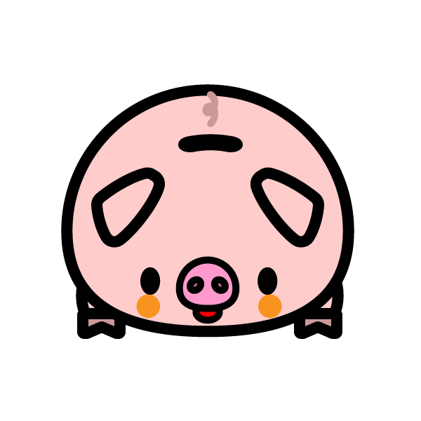 かわいい豚の貯金箱の無料イラスト 商用フリー オイデ43