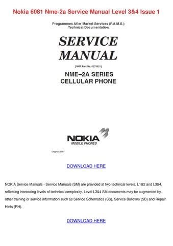 PDF Nokia 6081 Nme 2a Service Manual Level 3 4 Issue 1