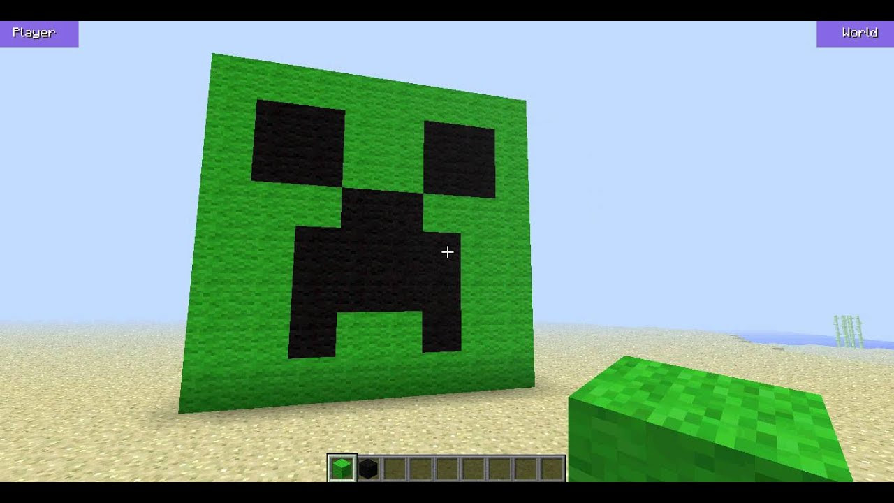 Minecraft Creeper Face Build Hack - YouTube
