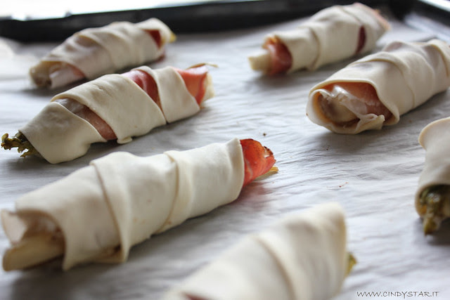 cannoncini indivia, crudo e grana-preparazione