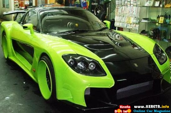 The sport rims in fluorescent green just like the body paint colour ...