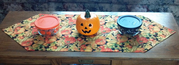 My fall no sew table runner. Made with Hem tape