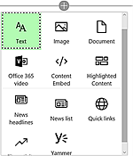 SharePoint Online new page model web parts