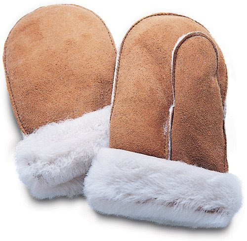 Men's Real Sheepskin Mittens (Extra Large, Dark Brown (dark Wool))