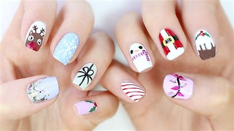 easy christmas nail designs youtube