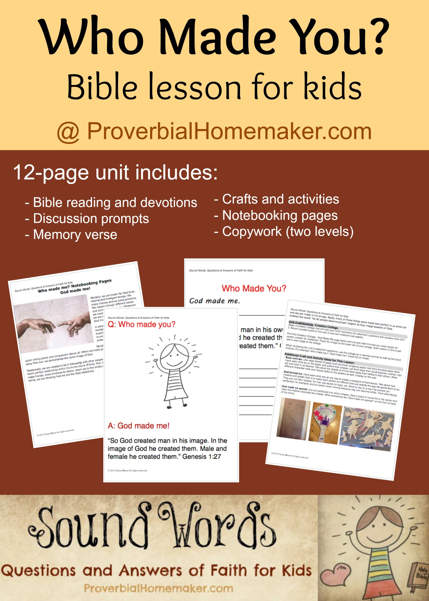 FREE 'Who Make You?' Bible Lesson for Kids | Free ...
