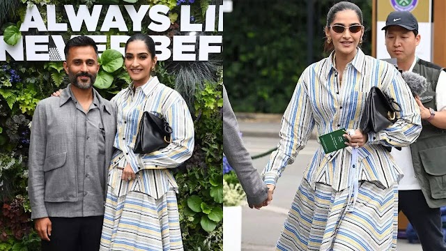 Sonam Kapoor-Anand Ahuja attend Wimbledon final