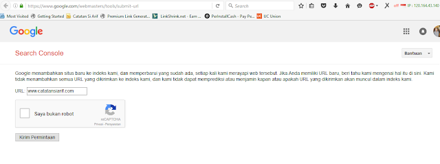 Buka link ini : http://ift.tt/MX3YzE Silahkan masukan Alamat website kalian dan langsung klik Kirim Permintaan
