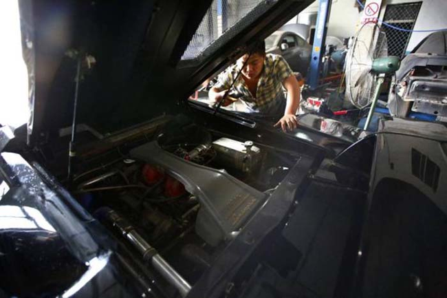 Doing some extra engine inspection.