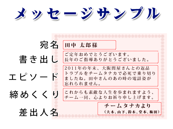 退職祝いのメッセージ サンプル 例文集 退職祝い本舗
