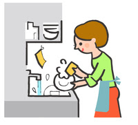 イラスト素材 お皿洗い手伝い の画像素材 イラスト素材ならイメージナビ